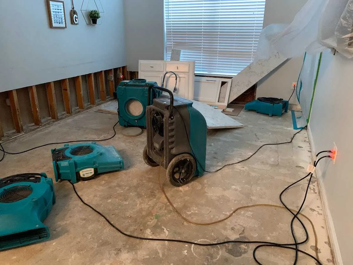Dehumidifier in flood-cut room for Water Extraction & Removal in Brea